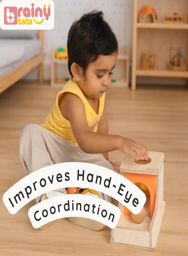 Brainytots Montessori Object Permanence Box with 3 Balls | Wooden Ball Drop Toy for Toddlers 6 Months to 2 Years | Develops Coordination & Cognitive Skills | Science Based Learning Toy - Image 5